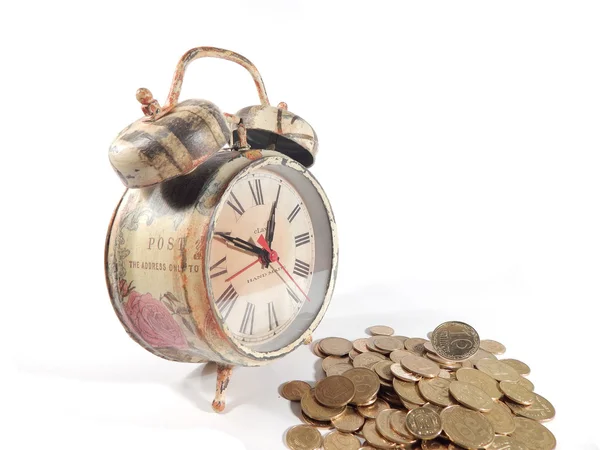 抽象化は、お金を稼ぐことができます毎秒デコパージュ、時計の針を行った著者の仕事 ストック写真