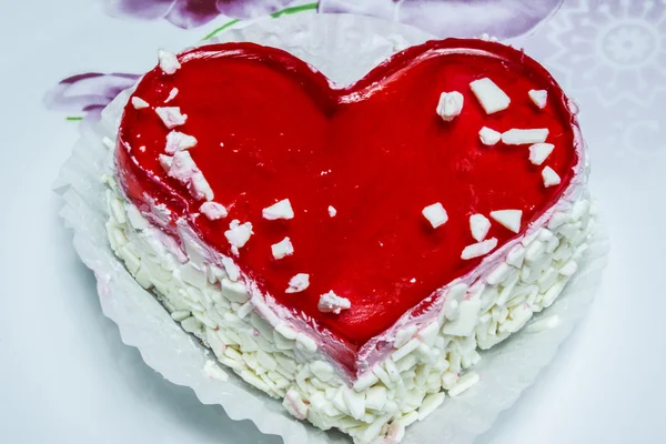 Kuchen als Herz — Stockfoto