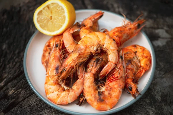 Large Shrimp Cooked Grill — Stock Photo, Image