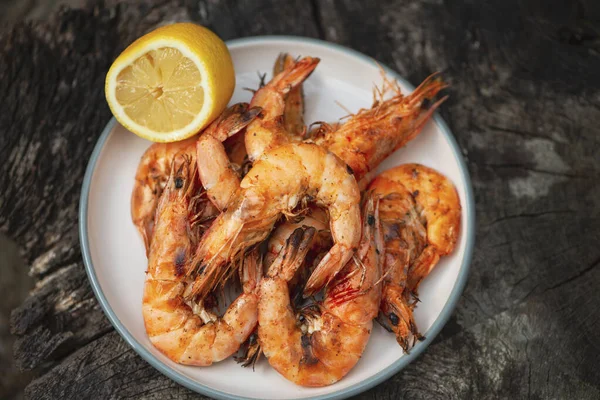 Large Shrimp Cooked Grill — Stock Photo, Image