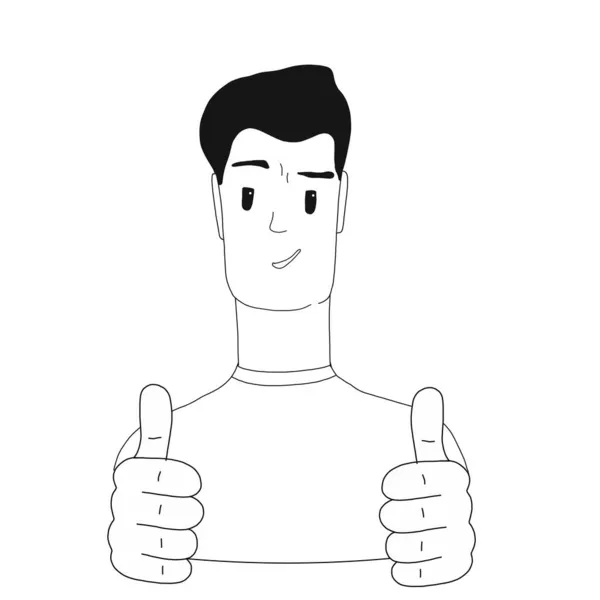 Glücklicher Mann zeigt Geste cool. Vektorillustration im Cartoon-Stil — Stockvektor
