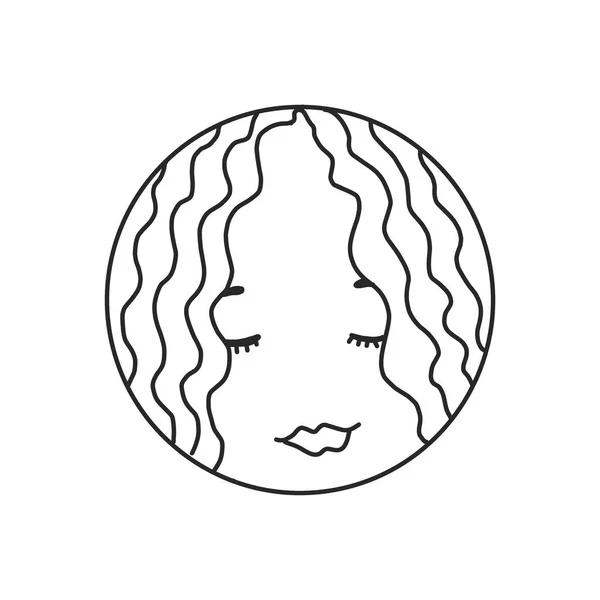Chica abstracta dibujada por línea. Retrato en un estilo minimalista. Adecuado para un logotipo de cosméticos o un salón de belleza y un icono para el sitio. ilustración vectorial — Vector de stock
