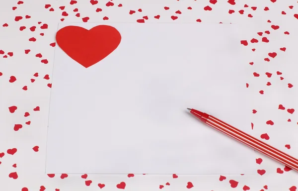 Kaart met symbool van de liefde — Stockfoto