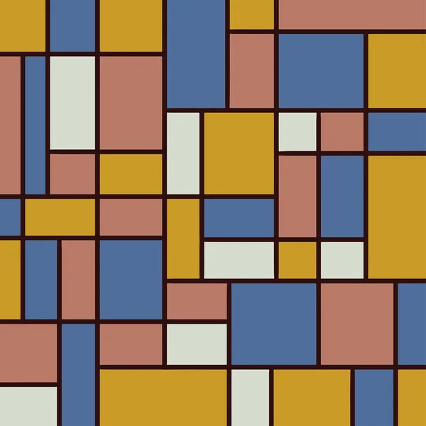 Patrón Abstracto Geométrico Estilo Mondrian Vector — Vector de stock