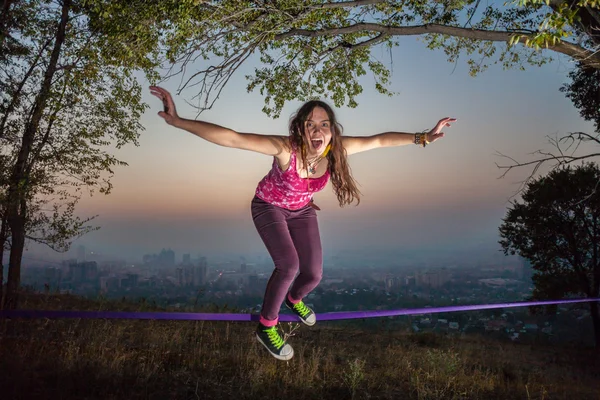 Slackline — Stok fotoğraf