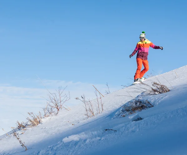 Esqui e snowboard no estilo Hippie - nu — Fotografia de Stock