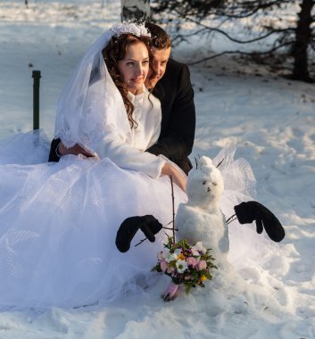 İki sevgili, kış, buz pateni, gülümseme düğünü