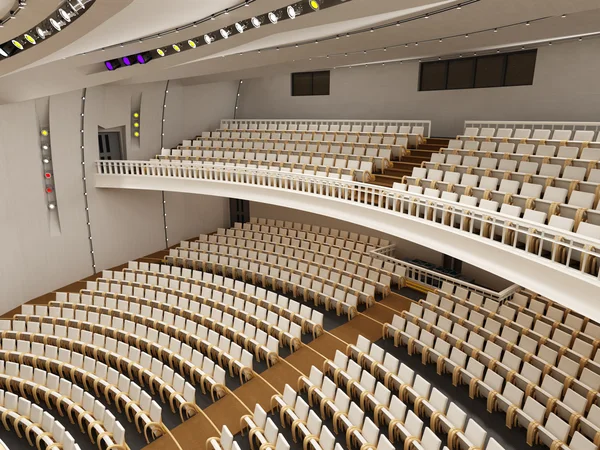 Interieur van het moderne theater gebouwd in 3d — Stockfoto