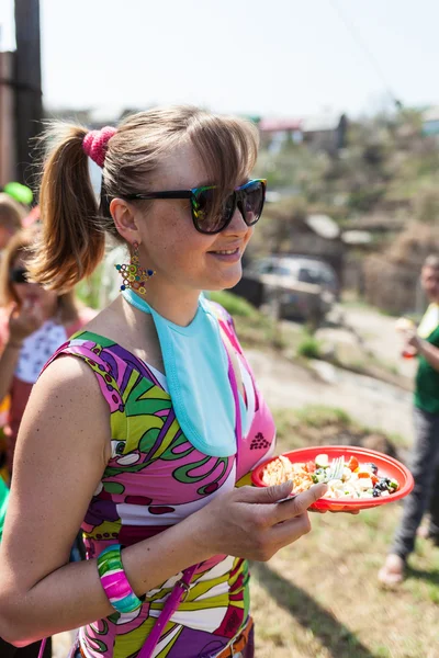 Girl child at the party Rolet — Stock Photo, Image