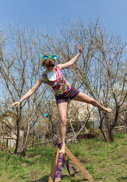 Ragazza bambina alla festa Rolet — Foto Stock