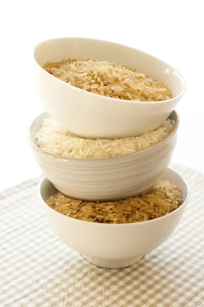 Bowls with rice — Stock Photo, Image
