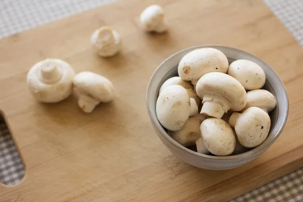 White button mushrooms Stock Photo