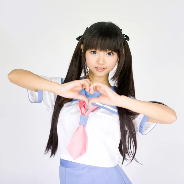 Japonés estilo estudiante chica asia cosplay lolita —  Fotos de Stock