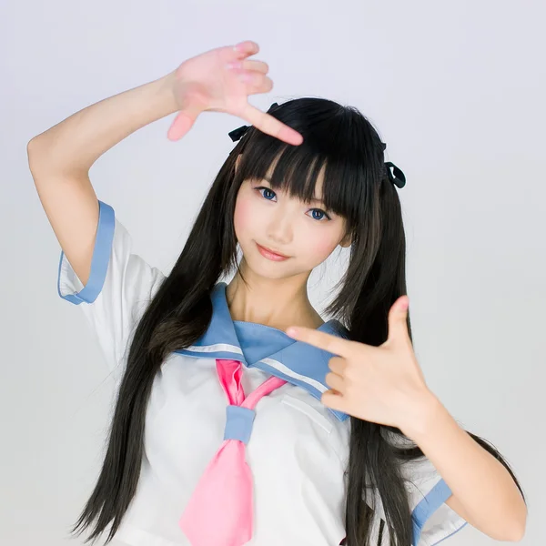 Japon tarzı öğrenci kız Asya cosplay lolita