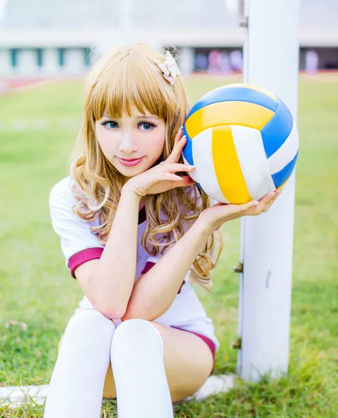 Asya spor salonu Tekdüzen cosplay Japon tarzı kız