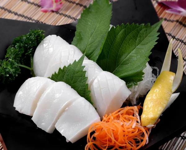 Japanese food sushi set cuttlefish design photo — Stock Photo, Image