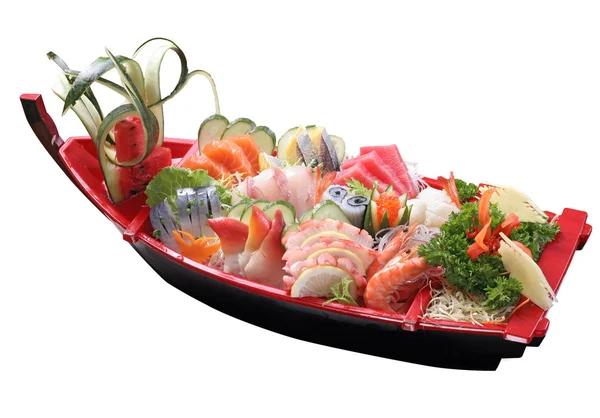 Japanese sashimi boat set — Stock Photo, Image