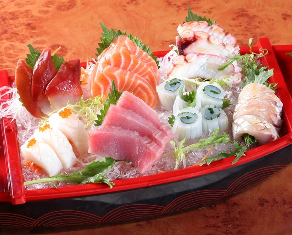 Japanese sashimi boat set — Stock Photo, Image