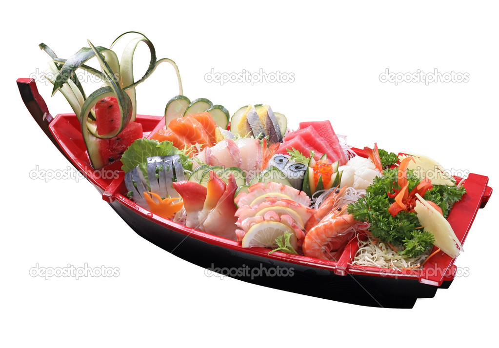 Japanese sashimi boat set — Stock Photo © dksamco 29730579
