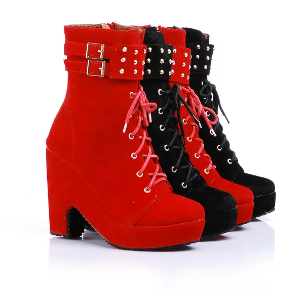 Regalo chica de moda zapatos botas mujer — Zdjęcie stockowe