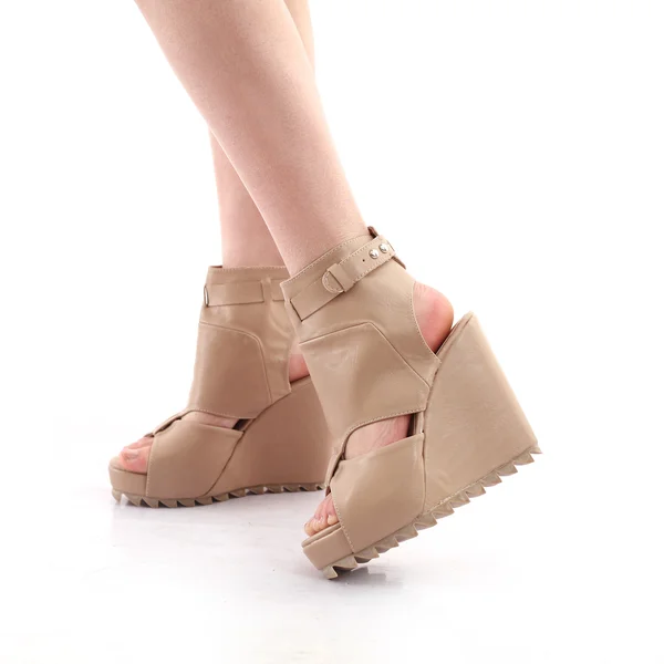 Mulher sapato & perna — Fotografia de Stock