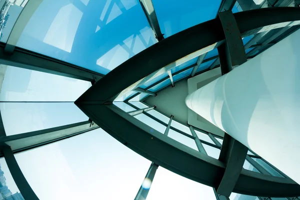 Interior inside of glass building — Stock Photo, Image