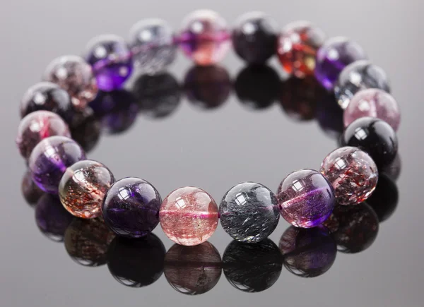 Colorful bracelet made of glass stones — Stock Photo, Image