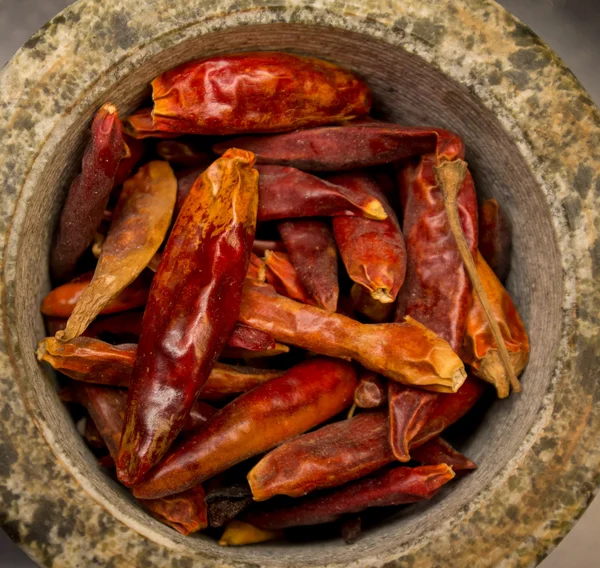 Pimienta roja en una olla de barro — Foto de Stock