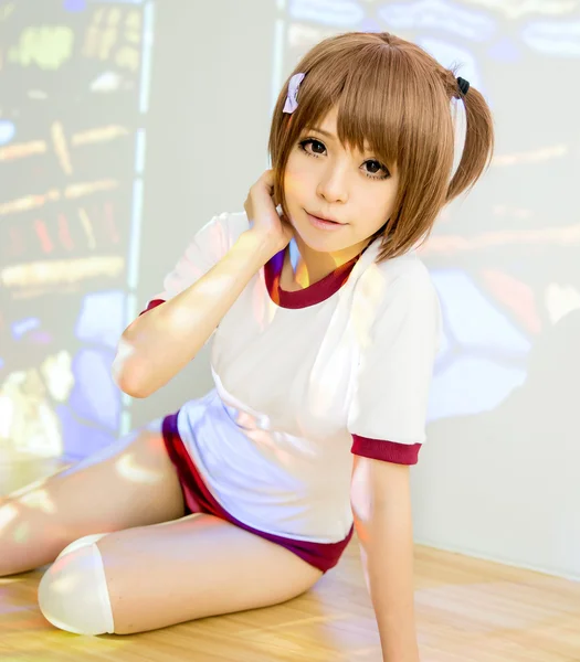 Gym uniform japanese style young girl anime — Stock Photo, Image