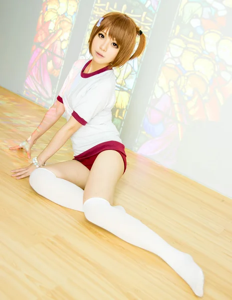 Gym uniform japanese style young girl anime — Stock Photo, Image