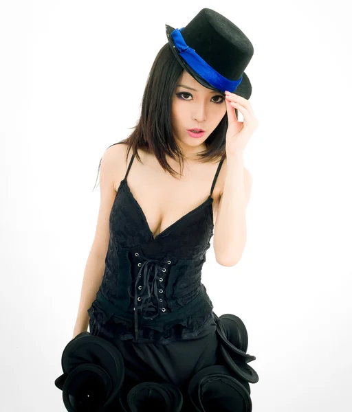 Mince asiatique fille modèle dans mode usure japonais style — Photo