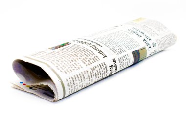 Noida, Utter pardesh, Hindistan - Kasım 09 2021, Haber Gazetesi, Noida Kasım 09 2021 'de seçici bir odak noktasıyla beyaz arkaplan üzerine bir haber resmi