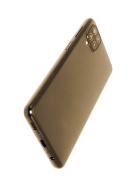 Seçici odaklı beyaz arkaplanda izole akıllı telefon