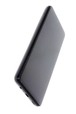 Seçici odaklı beyaz arkaplanda izole akıllı telefon