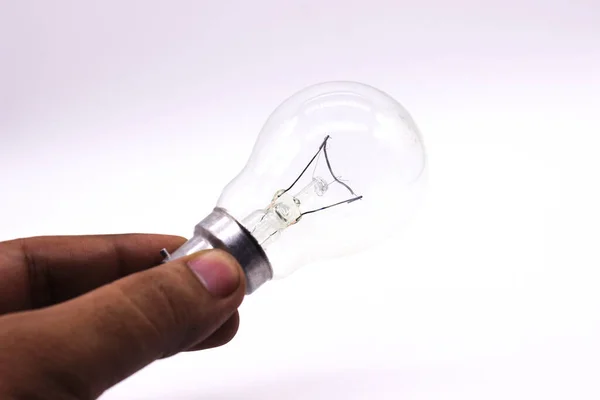 Light Bulb White Background Selective Focus — Stock Photo, Image