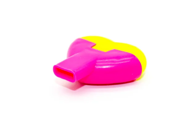 Toy Whistle White Background Selective Focus — Stock Photo, Image