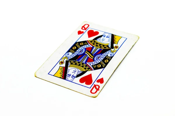 Carte Gioco Sfondo Bianco Con Focus Selettivo — Foto Stock