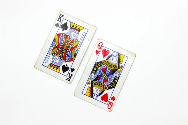 Playing Cards White Background Selective Focus — Stock Photo, Image