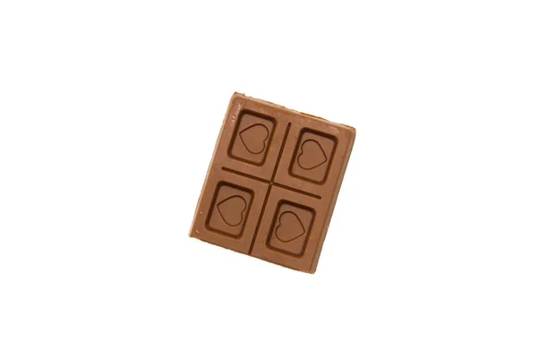 Barra Chocolate Aislada Sobre Fondo Blanco Con Enfoque Selectivo — Foto de Stock