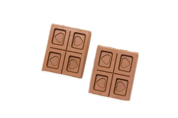 Chocoladereep Geïsoleerd Witte Achtergrond Met Selectieve Focus — Stockfoto