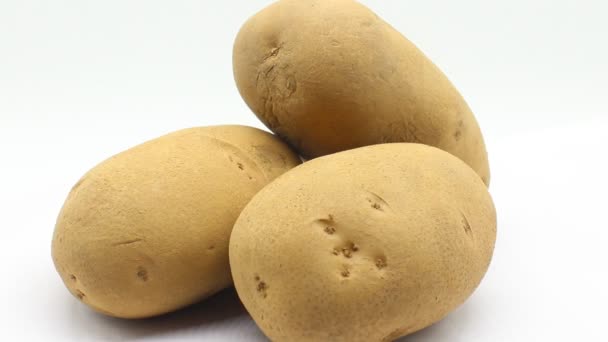 具有选择性重点的白色背景的土豆 — 图库视频影像