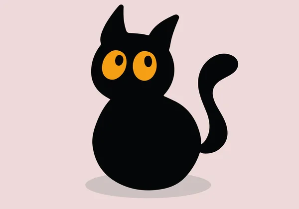 Diseño Vectores Gato Halloween Negro Ilstración — Vector de stock