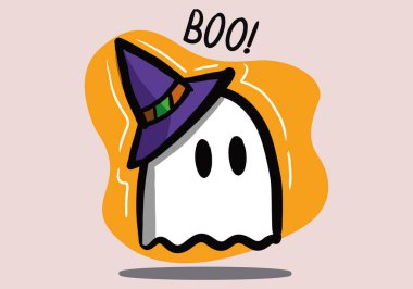 Çizgi film hayaletinin vektör çizimi.