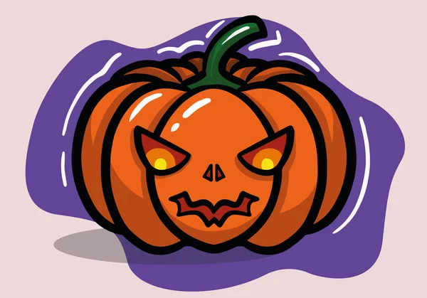 Hand Drawn Cute Halloween Pumpkin Vector Illstration — Stock Vector