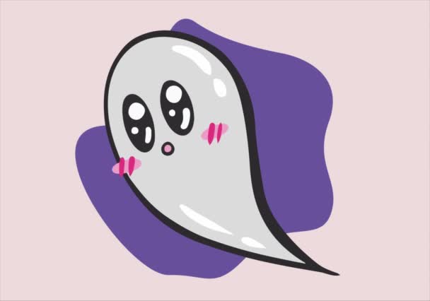 Animated Cartoon Ghost Halloween — Stock Video