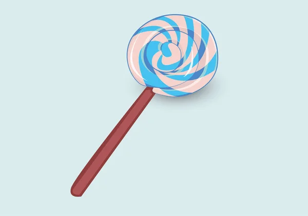 Sweet Lollipop Blue Colors Isolated White Background — Stock Vector