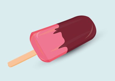 Çilekli dondurma logo simgesi vektör illüstrasyonu.