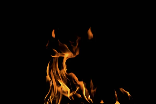 Close Burning Flames Black Background Graphic Design Wallpaper Red Yellow — Stock Photo, Image