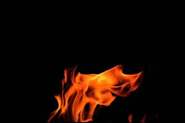 Close Burning Flames Black Background Graphic Design Wallpaper Red Yellow — Stock Photo, Image