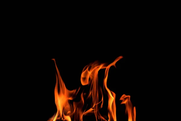 Close Burning Flames Black Background Graphic Design Wallpaper Red Yellow — Stock Photo, Image